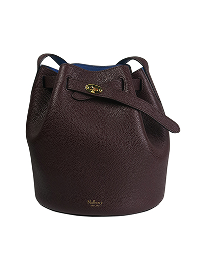 Abbey Bucket Bag, &pound;395, Handbags, Blue/Purple, Leather, Front view